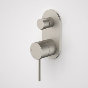 Liano II Bath / Shower Mixer With Diverter - Rounded Cover Plate - Brushed Nickel - Sales Kit