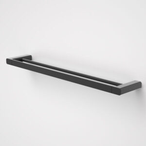 Luna Double Towel Rail 630mm Black