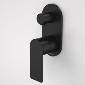 Urbane II Bath / Shower Mixer With Diverter - Round Cover Plate - Matte Black