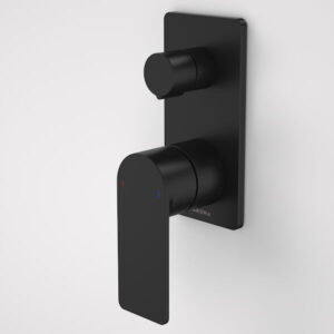 Urbane II Bath / Shower Mixer With Diverter - Rectangular Cover Plate - Matte Black
