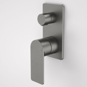 Urbane II Bath / Shower Mixer With Diverter - Rectangular Cover Plate - Gunmetal